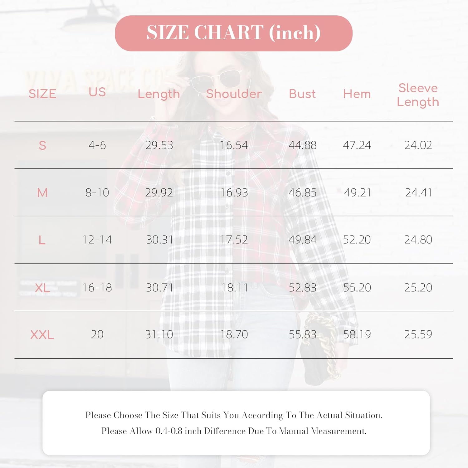 Womens Button Down Flannel Shirts Long Sleeve Plaid Shackets Business Casual Blouse Color Block Top - Image 6