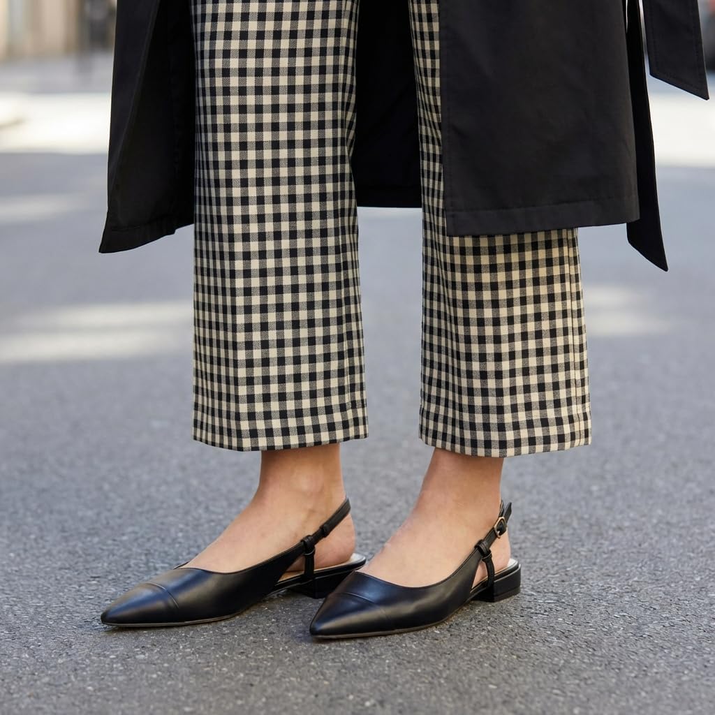CUSHIONAIRE Women's Forever Pointed Toe Sling Back Dress Shoe +Memory Foam, Wide Widths Available