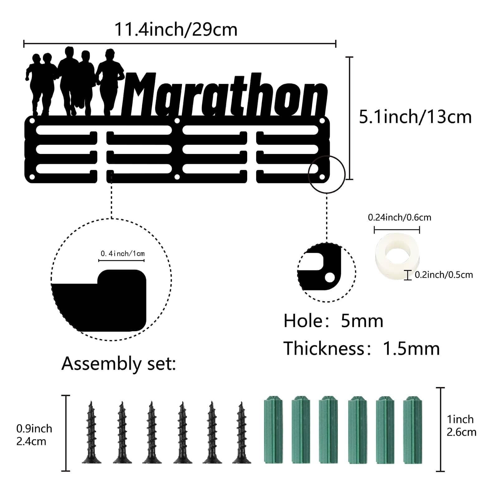 CREATCABIN Porte-Médailles Boxe,Support Mural Médailles Course,Support Récompenses Course Pied,Rubans,Organisateur,Petit Étui