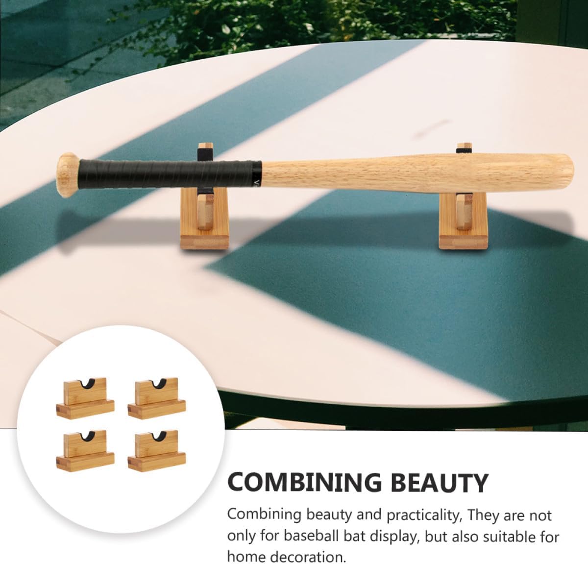 2 Sets Baseball Bat Holder Wall Mount Display Racks Storage Brackets for Baseball Softball Bats Collectibles Home Decoration Gift for Fans