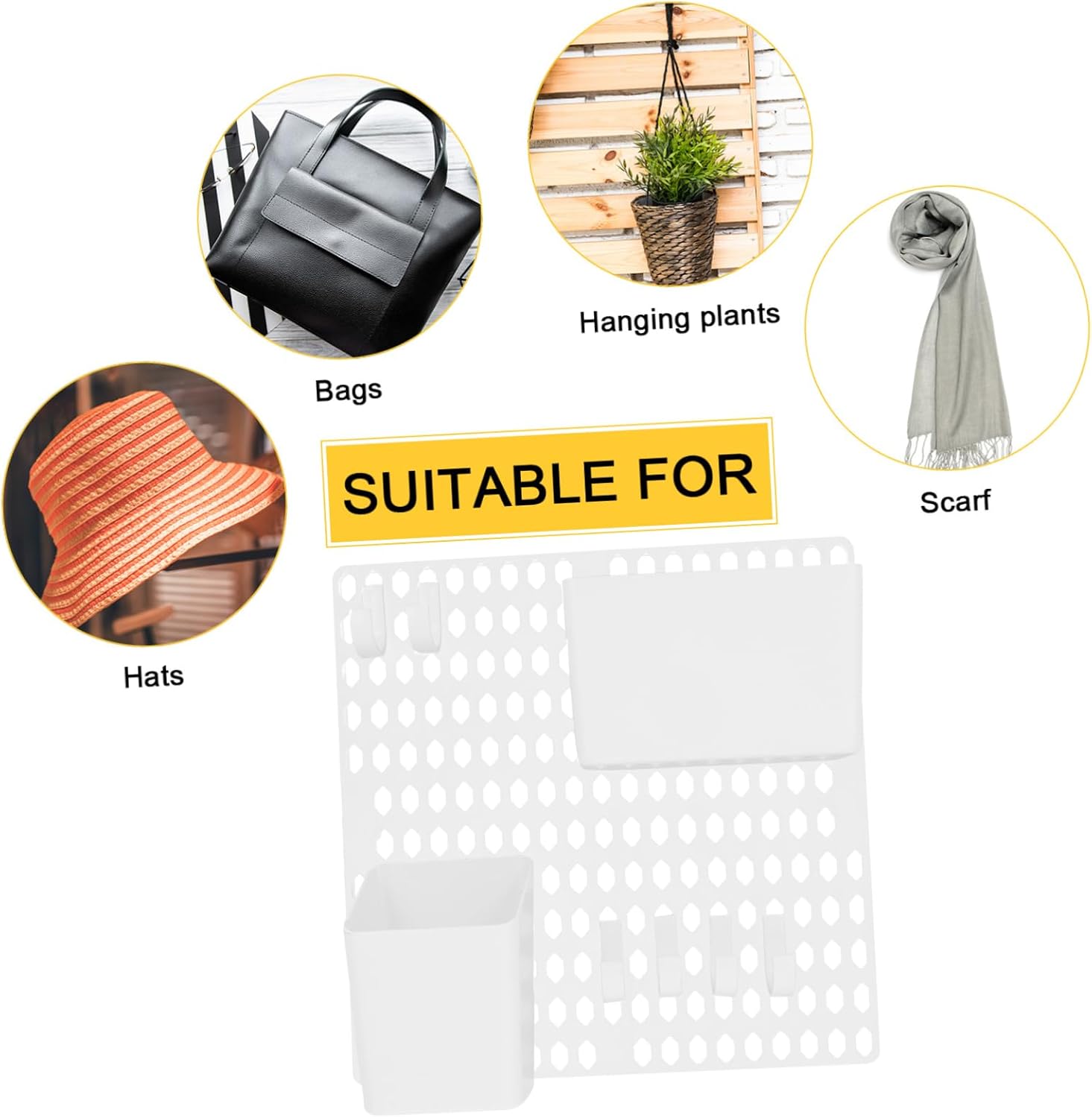 Garneck Pegboard Storage Storage Shelf Pegboard Holder for Wall Organization Background for Craft and Tool Storage No Drill Installation