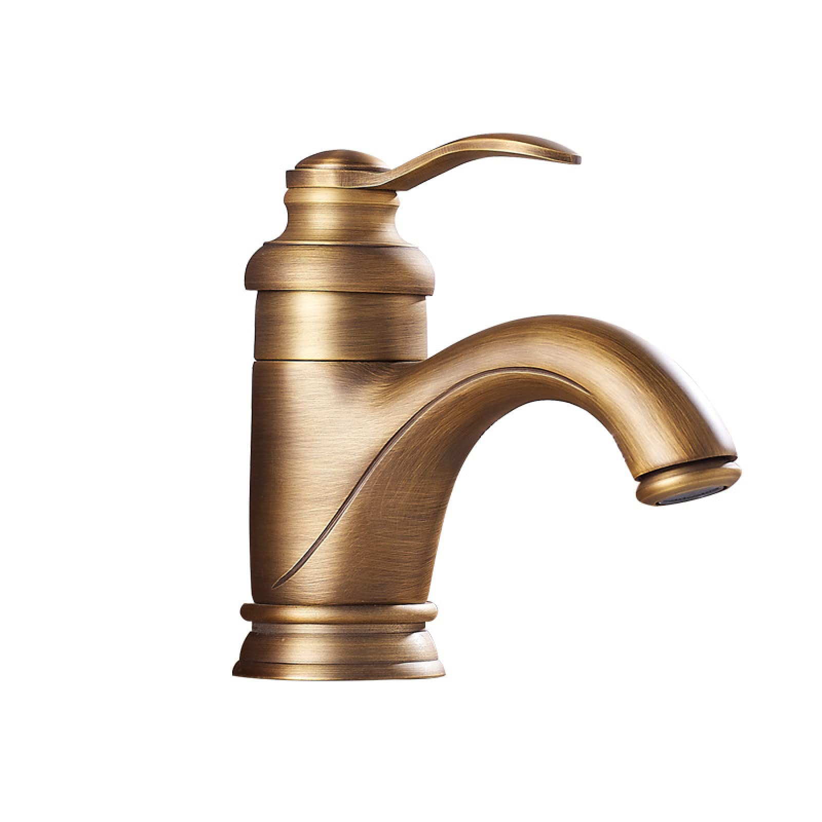 Fanjubei Short Brass Antique Teapot Hot And Cold Mixing Water Basin Faucet, Low