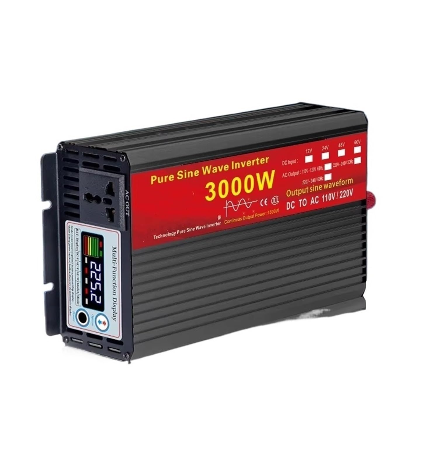 Inversor Inversor Solar De Onda Sinusoidal Pura CC 12V/24V CA 110V-120V 60HZ 2000W 3000W 4000W 5000W Transformador De Voltaje Convertidor Potencia(24v,3000W)