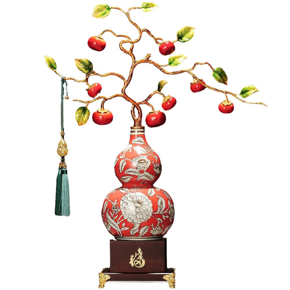 Feng Shui Tykwa, Fengshui Hu Lu Tykwa Chińska powodzenia Dyniowate Małe ozdoby Powodzenia Wu Lou Dyniowate na prezenty na parapetówkę Dekoracja wnętrz,Red
