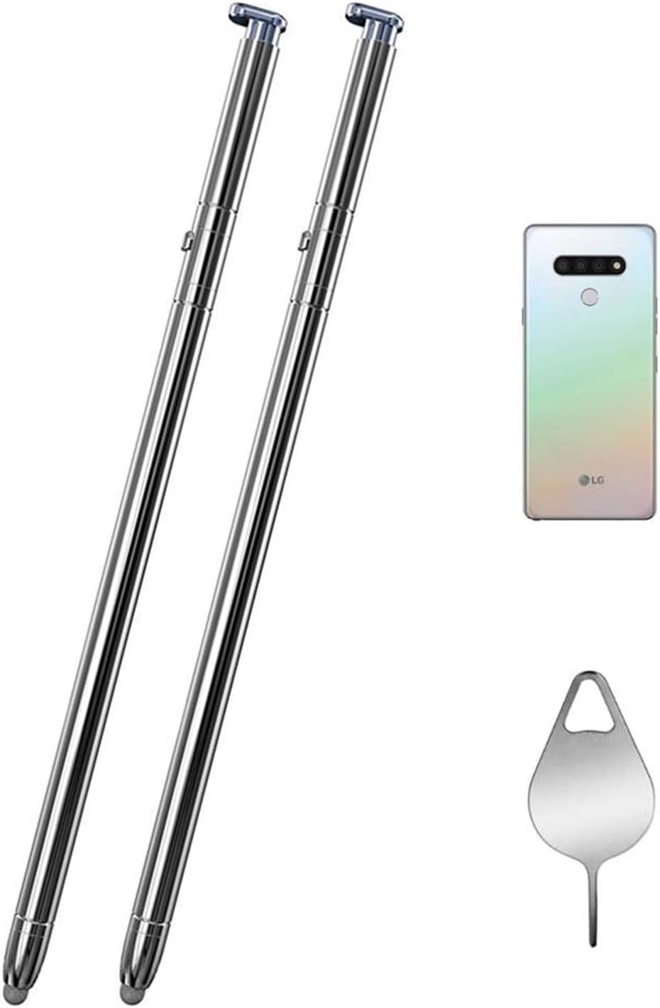 2PCS Stylo 6 Pen Touch Stylus Pen Replacement Part for LG Stylo 6 Stylus 6 Q730TM/AM/VS/MS/PS/CS/MA LCD Touch Pen Stylus Pen + Eject Pin (White Phone Pen)