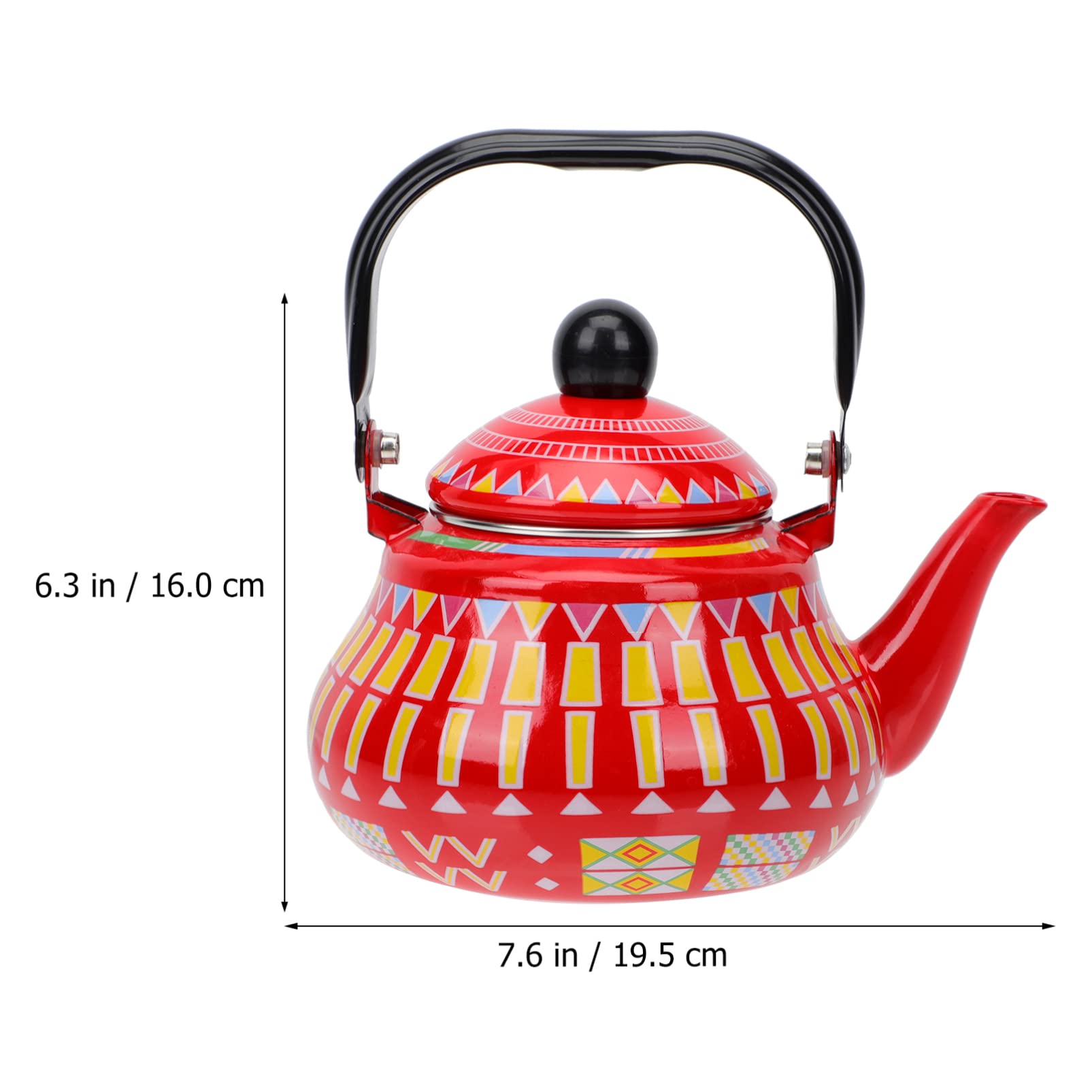 TOPBATHY Emaille Wasserkessel 1.5L Herd Kessel Mit Pfeife Edelstahl Griff Vintage Design Für Gas- Und Induktionsherd Haushalt Wasserkocher