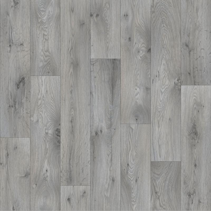 Cameo 969M Mid Grey Wood Plank Effect Rimini Vinyl Flooring | - 4m x 1.5m (13ft1" x 4ft11")