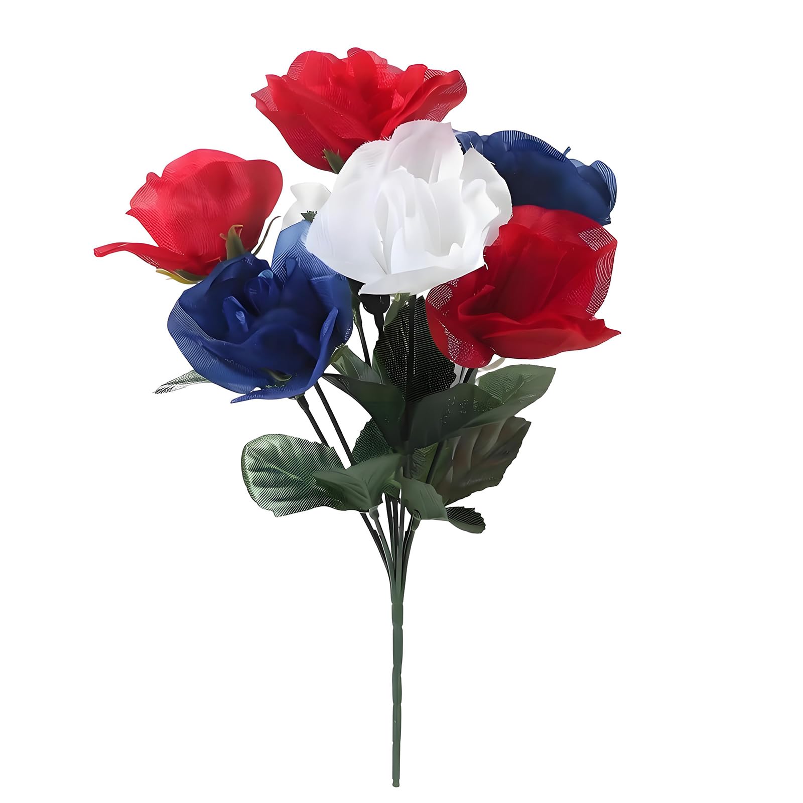 Snorvixre Independence Day Flower Arrangement Realistic Artificial for July 4th Holiday Party Table Centerpiecess Simulation Patriotic Day Arrangement for Home Decoration July Fourth Celebration