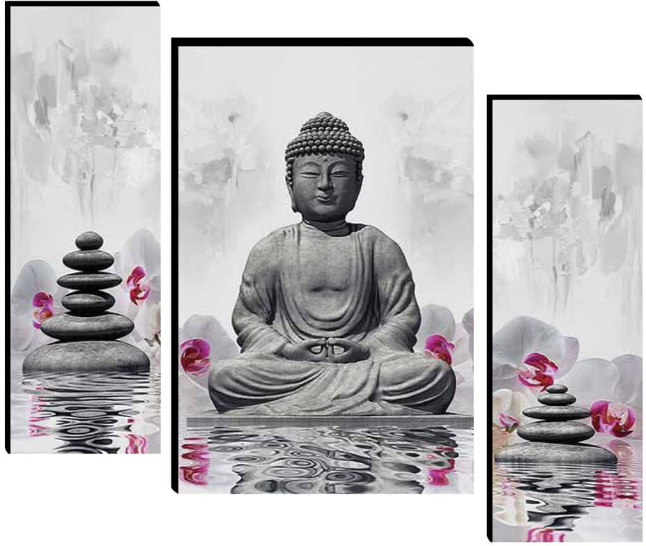 Tree Framed Painting for Buddha Art Wall Decoration, Paintings for Home Decoration, Paintings for Living Room Size-18x12 (Buddha Art-21)