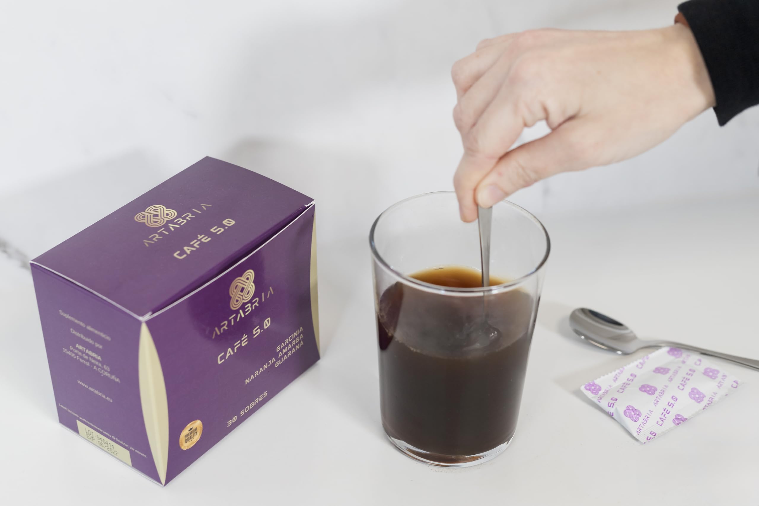 Café Funcional 5.0 | Nutracéuticos | 30 Sobres Individuales | Estimulan el Metabolismo Aumentando el Gasto Energético Cafe ARTABRIA Con Café Verde (ácido clorogénico ACG), Naranja Amarga y Guaraná