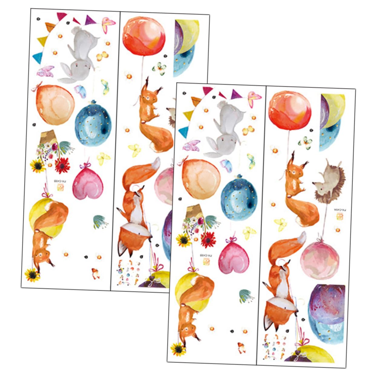 Hemobllo 8 Juegos Pegatinas de Pared de Animales Adhesivos Decorativos para Habitaciones Infantiles y Guarderías Creativo Pegar y Remover