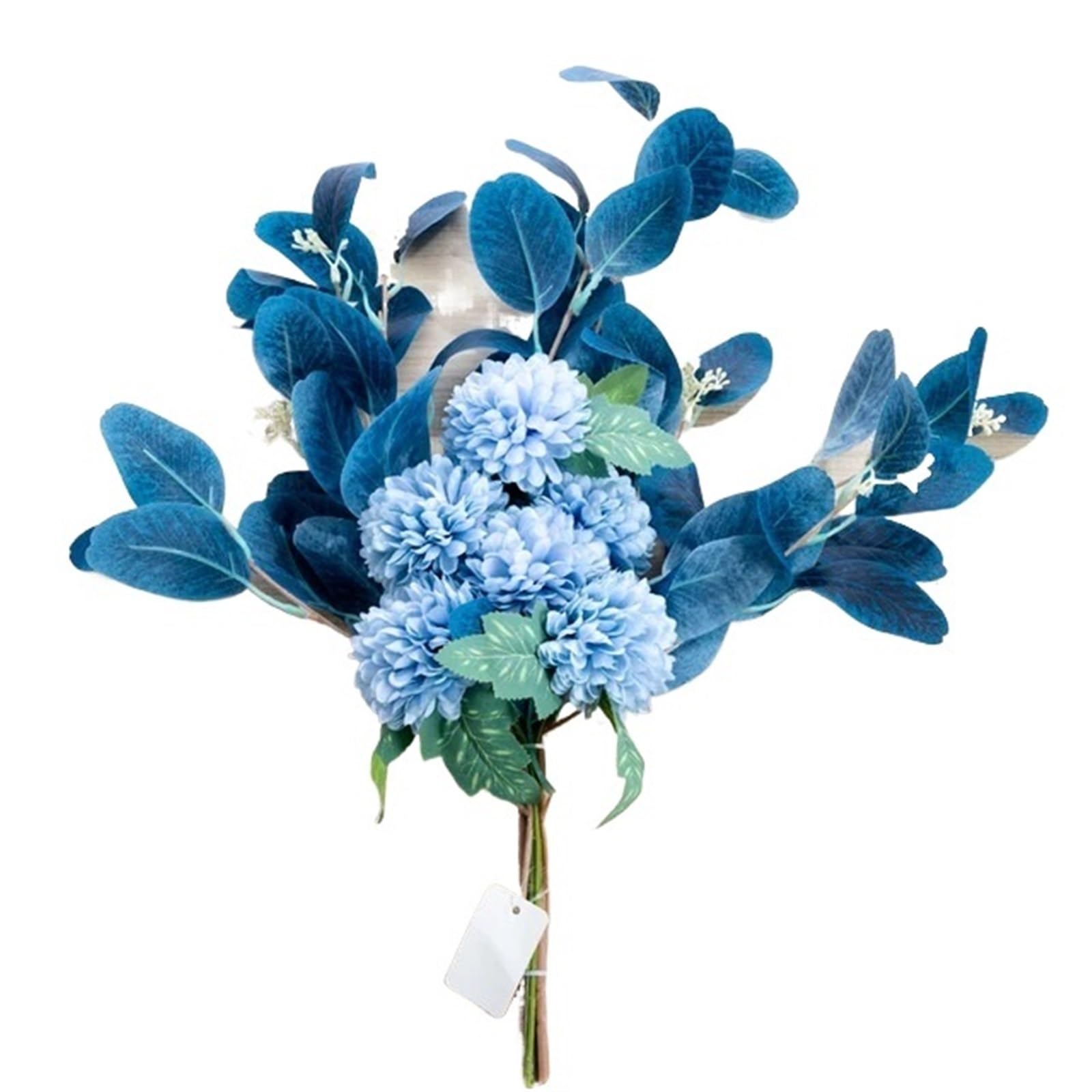LuoAXINN Artificial Flower Branches 50cm Artificial Flower White Fake Plants Blue Bride Bouquet Hydrangea Chrysanthemum Silk Floral For Vase Wedding Home Room Decoration(Color5)