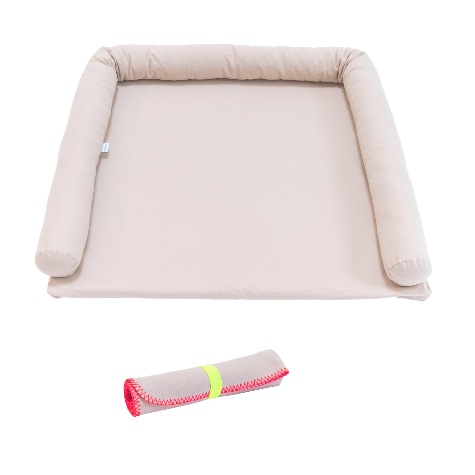 Wickelauflage & Unterlage für IKEA HEMNES/MALM - Pure Beige | Weicher Schaumstoffkern, Bezug 100% Baumwolle · waschbar bei 60°C · inkl. Stoffschlange als Stoßschutz