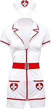 Lovehoney Flirty Nurse Costume | Adult Nurse Outfits for Women | Halloween Costume Hospital Nurses Outfit Fancy Dress with Hat | Womens Fancy Dress | Sizes 8-22