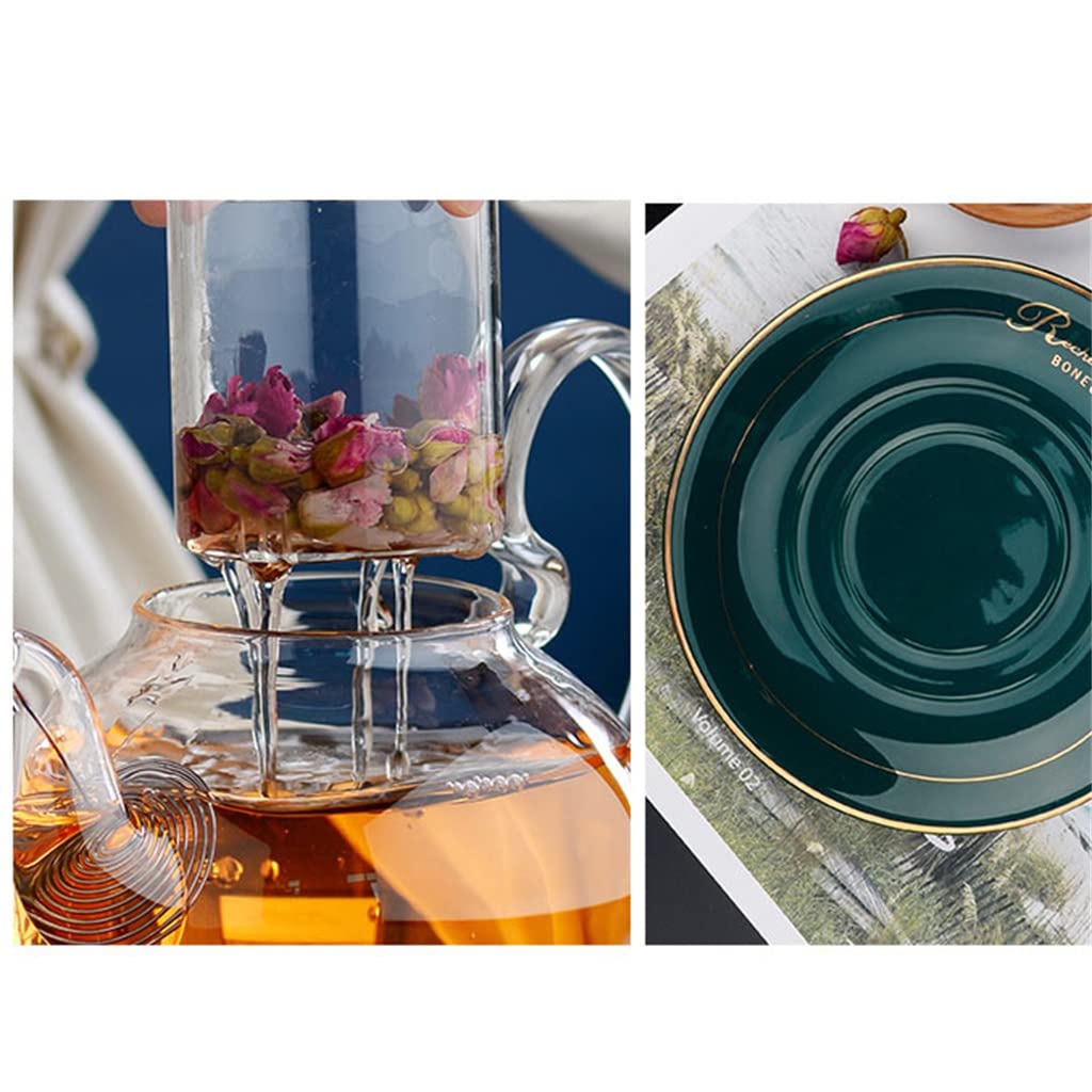 Angielski podwieczorek zestaw do herbaty nordycka gotowana herbata owocowa zestaw imbryk kwiatowych świeca grzewcza ceramiczna filiżanka do herbaty (A jak pokazuje)