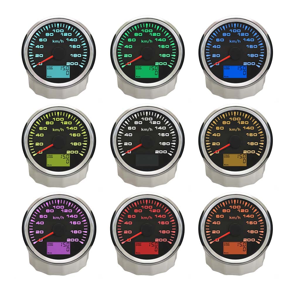 ELING Velometro per tachimetro GPS per auto 0-200KM/H Chilometraggio del contachilometri con retroilluminazione 85mm