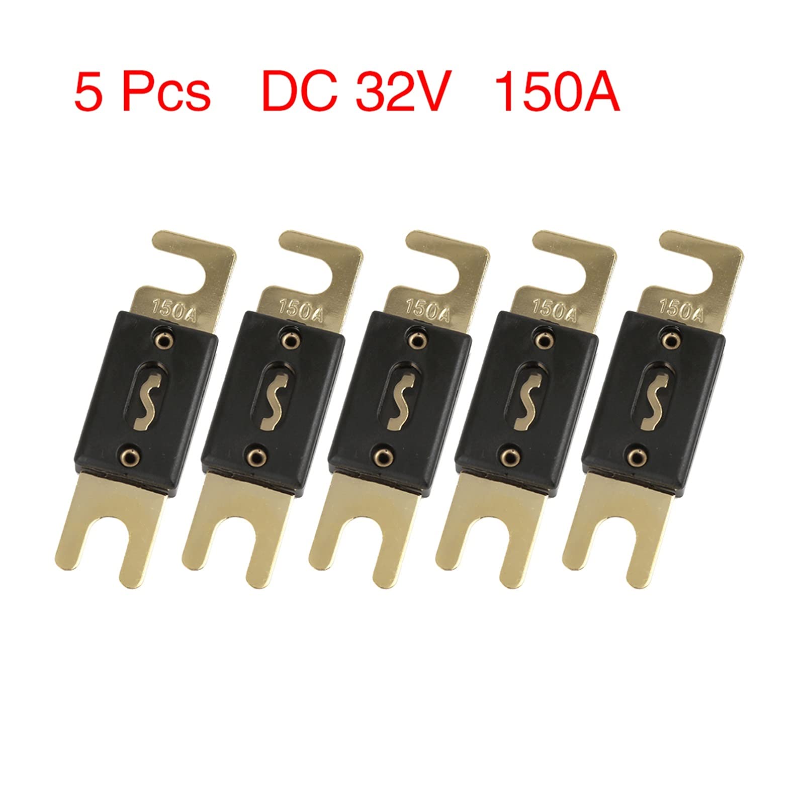Wkład bezpiecznikowy 5 sztuk bezpieczników 30 40 50 60 70 80 100 130 150 175 200 250 300 350 400 AMP pozłacane (150A)