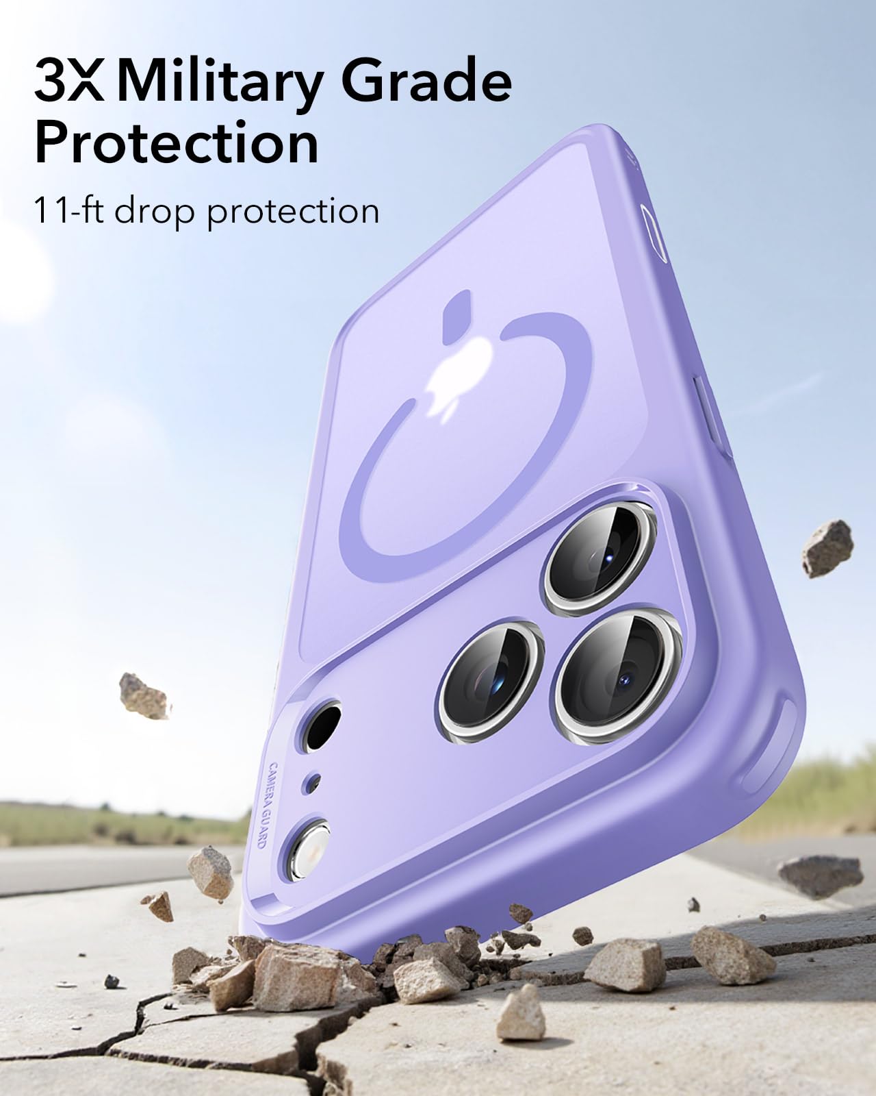 ESR Cover per iPhone 17 Pro, Custodia per controllo della fotocamera, Compatibile con MagSafe, Protezione antiurto di livello militare, Angoli Air Guard ammortizzanti, Viola