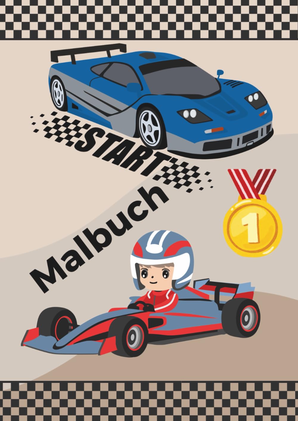 Malbuch Autos: verschiedene Fahrzeuge für kleine Rennfahrer