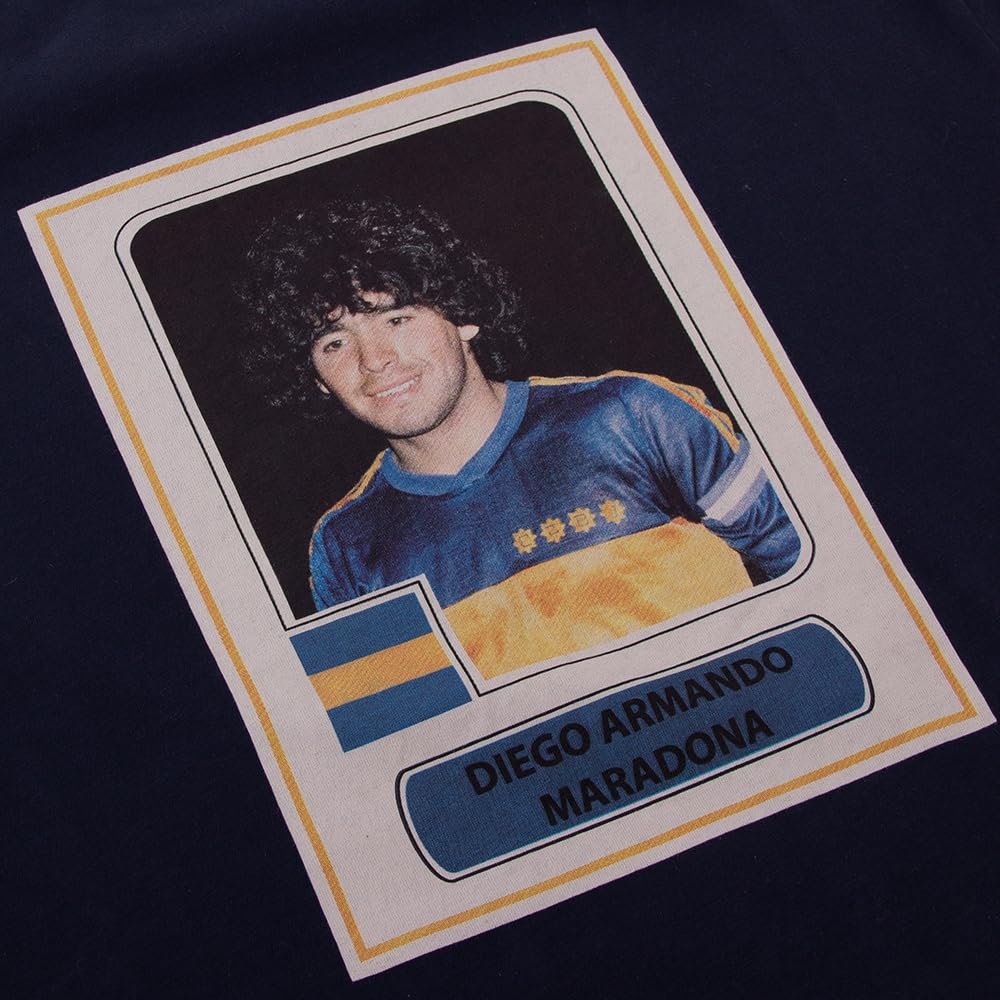 COPA - T-Shirt - Uomo - Figurina Maradona Boca - Blu - 100% Cotone