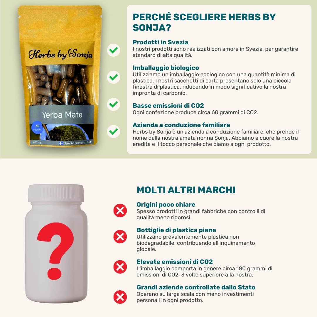 Yerba Mate 400mg * 60 capsule - Estratto di Yerba Mate Altamente Concentrato: 50:1