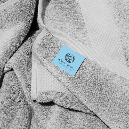 Image of White Classic Luxury Bath Sheets Towels for Adults Extra Large | Highly Absorbent Hotel Collection | 35x70 Inch | 2 Pack (Dolphin Gray)