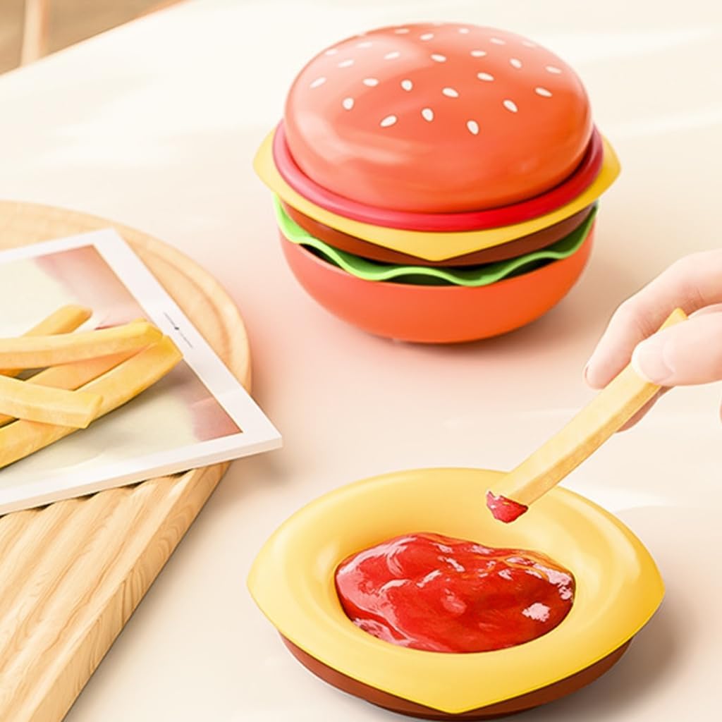 5Pcs Burger Shape Serving Dishes Scratch Resistant Ceramic Family Meal Preps