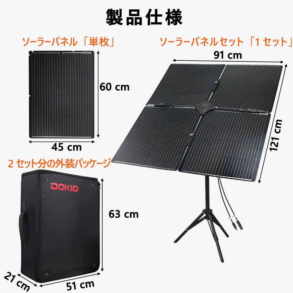 ソーラーパネル 400w = 200w×2枚 MC4コネクタ付属 単結晶シリコン