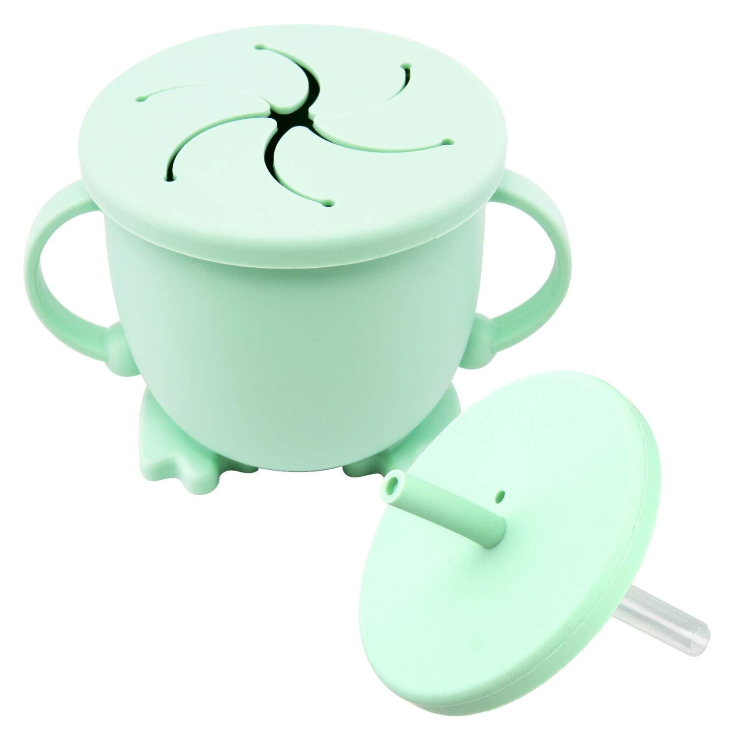 2-in-1 Snack Cup & Spill-Proof Cup, Snack Cup | Silicone Toddler Baby Spill Proof Sippy Cup with Level Indicator - Perfect for Toddlers & Babies Training