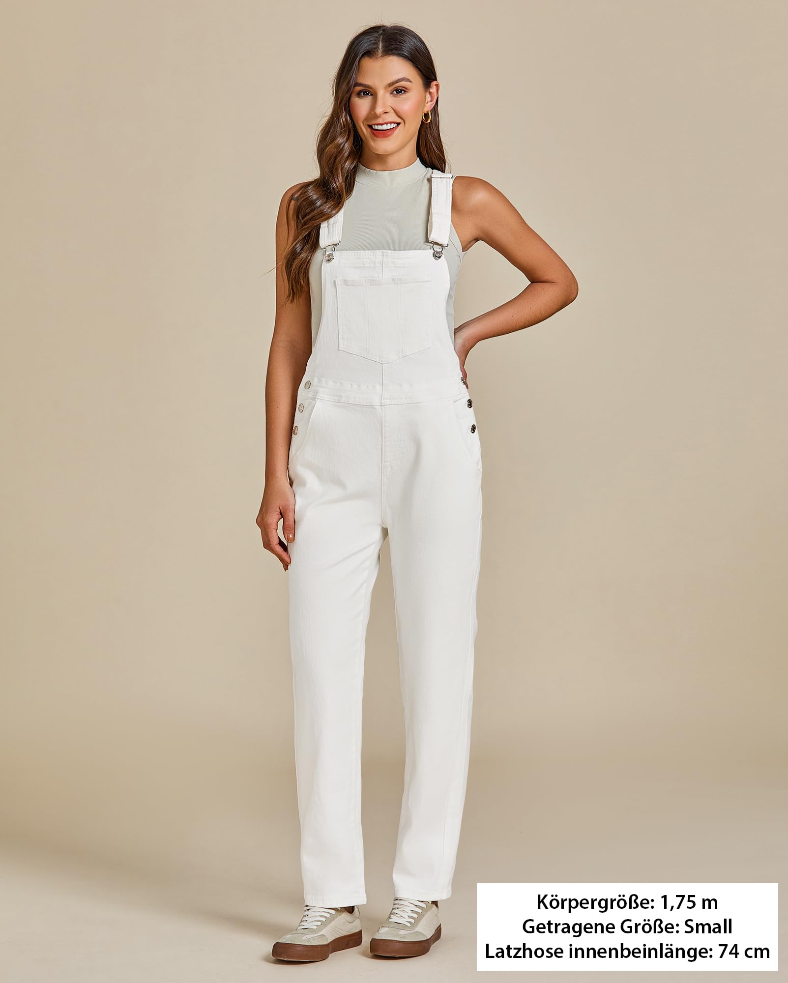 Vetinee Damen Latzhose Jeans Baggy Jumpsuit Oversize Overall mit Taschen