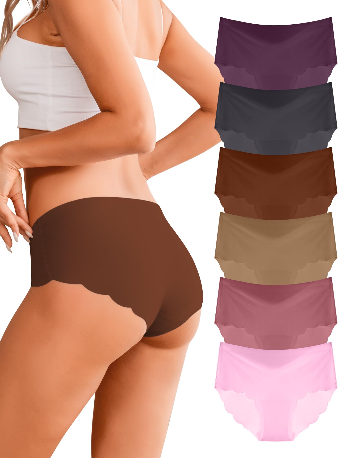 Dawnrole Unterhosen Damen Seamless Slips Damen Unterwäsche Frauen Weich Schlüpfer Mehrpack 6