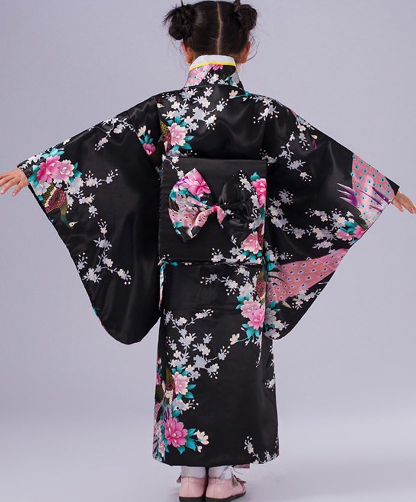 CRB Womens Girls Kimono Japanese Asian Top Dress Robe Sash Belt Fan Set Outfit