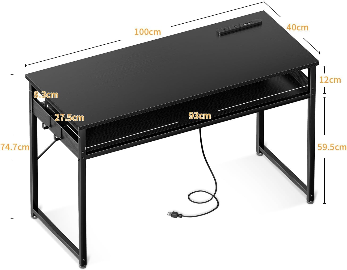 Amazon | 机 pcデスク パソコンデスク 幅100cm ゲーミングデスク 収納