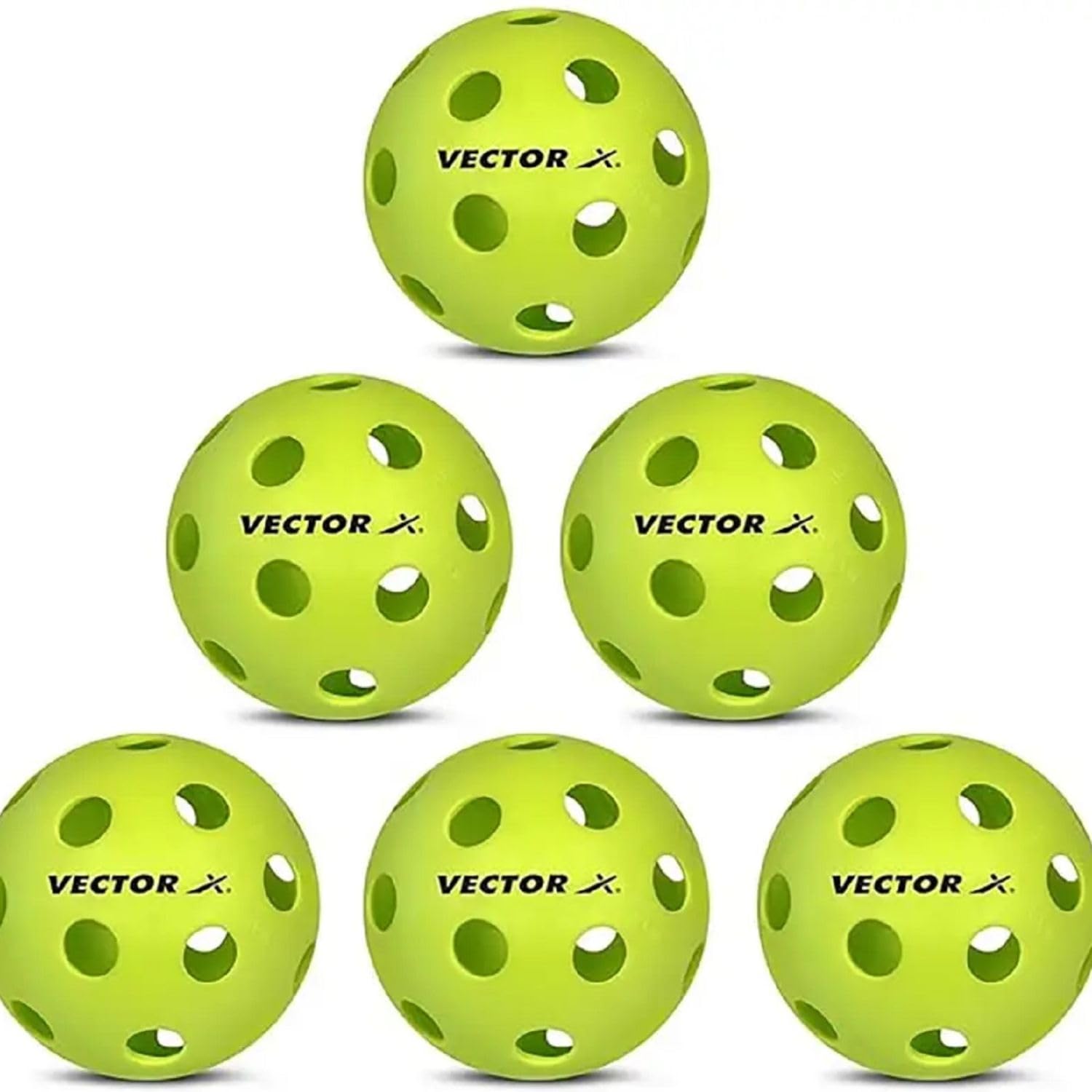 Vector X One Piece Pickleball Set – Pack of 6 Durable Outdoor/Indoor Balls | Seamless Construction, Balanced Bounce-image-41