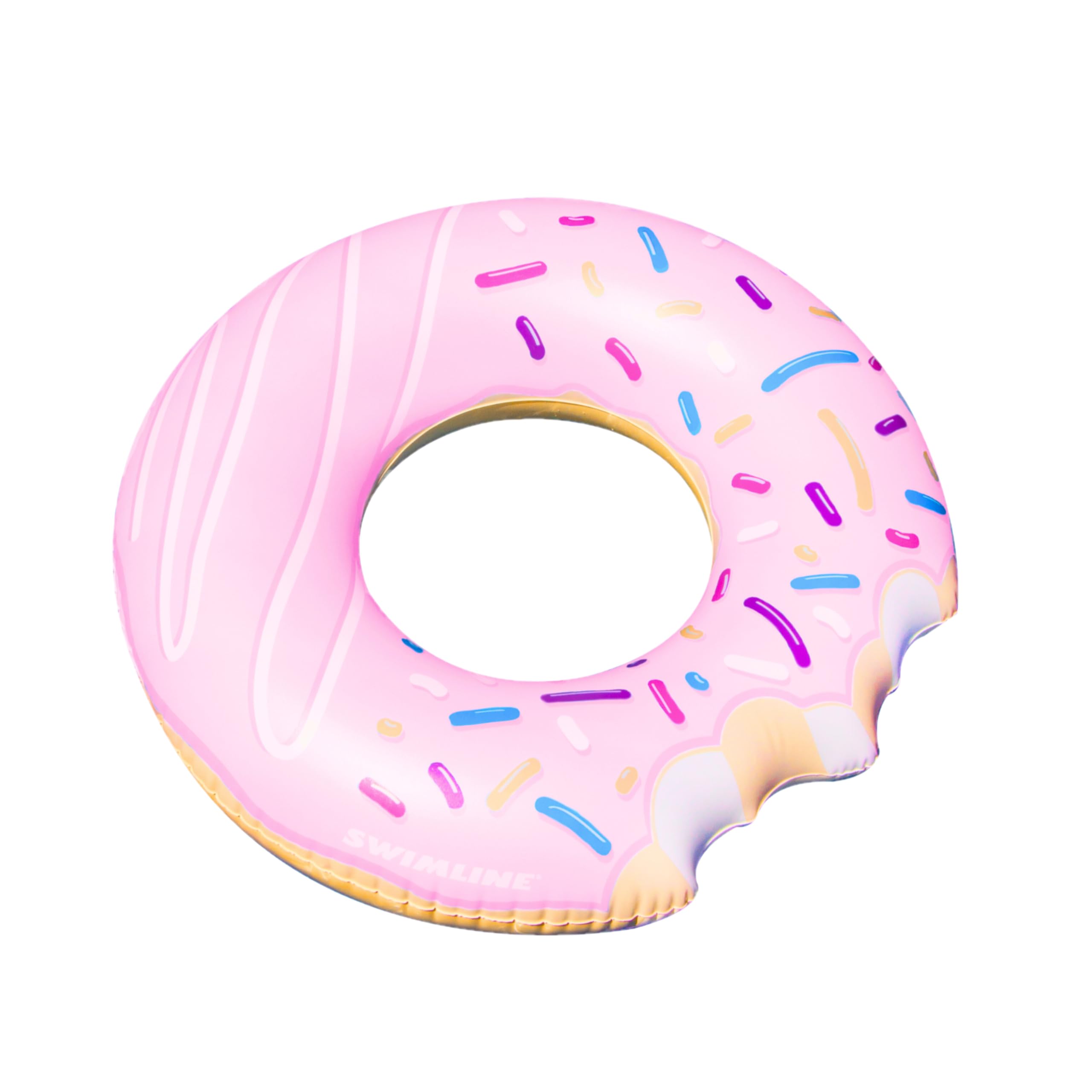 Pack De 2 Flotadores Inflables Con Forma De Donut (25 Y 35 Cm) – Rosas Y Con Purpurina, Para Piscina O Playa