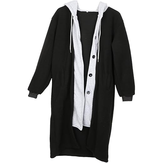 THE STYLE SUTRA Womens Winter Coats Clothing Stylish Button Down Coats Soft Faux Fur Jackets Black XL