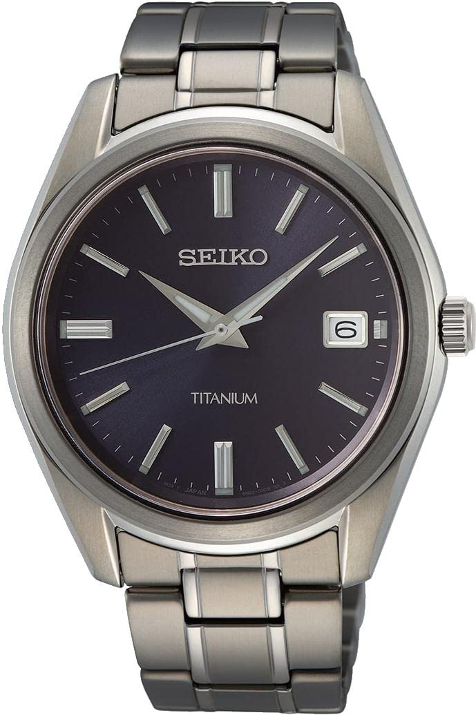 Seiko Męski zegarek kwarcowy tytanowy z paskiem ze stali nierdzewnej