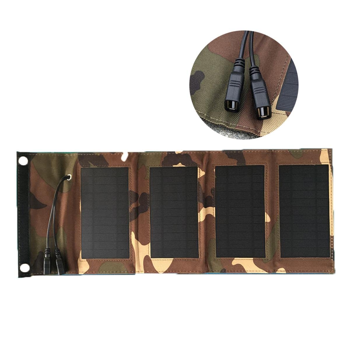 Caricatore Solare 7W, Pannello Solare Pieghevole, Pad Caricabatterie Solare Regolato 5V Incorporato Compatibile con Fotocamera Tablet Smartphone, Adatto per Campeggio da Viaggio All'aperto,Verde