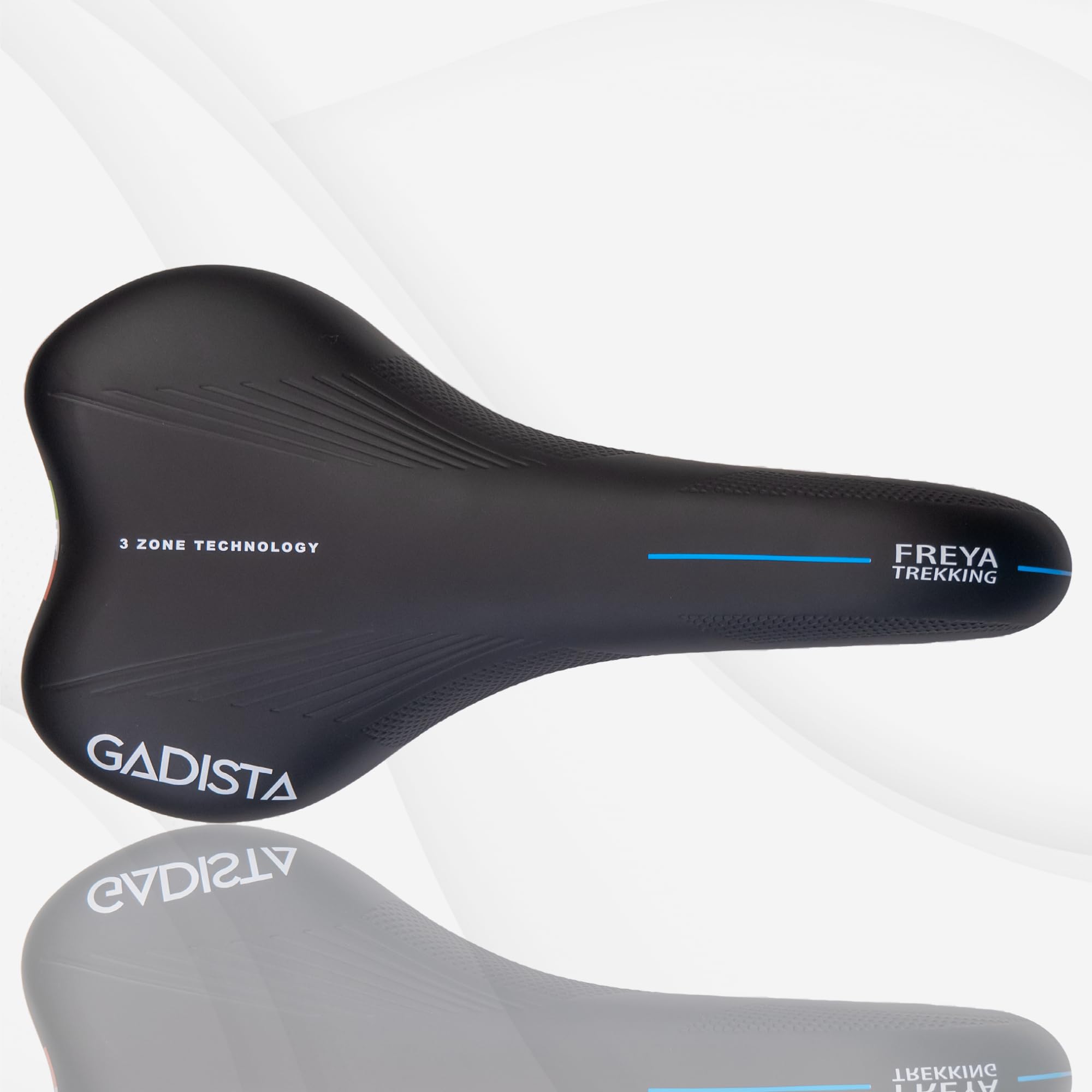 GADISTA France, Selle Velo Freya - Selle de Velo Ultra Confortable Fait Mains en Italie avec Technologie brevetée 3ZONES, Selle VTT, Gravel, électrique étanche pour Hommes Femmes Design Ergonomique