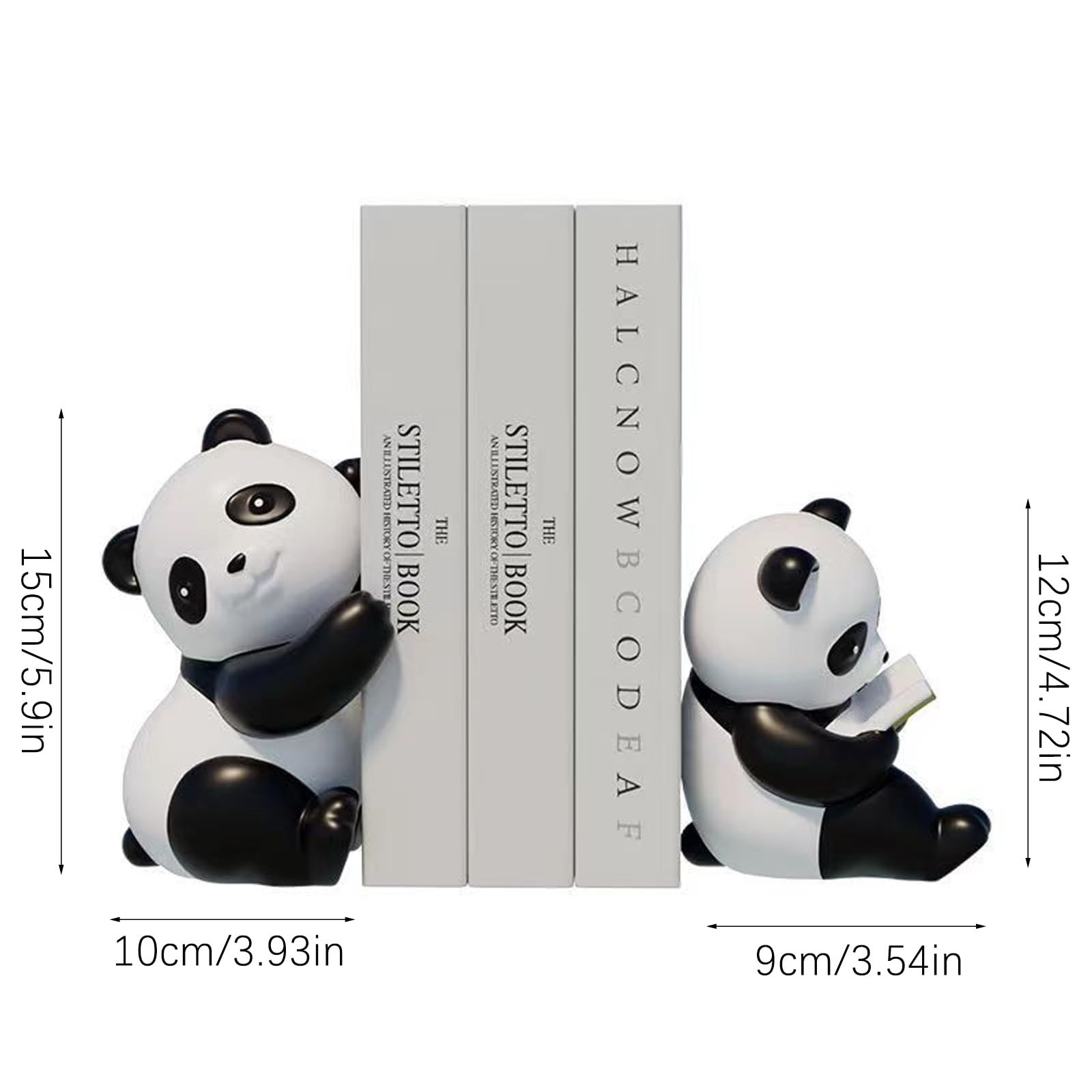 Amazon.com: Whbbbj 2PCS Reading Panda Bookends, Classic Resin