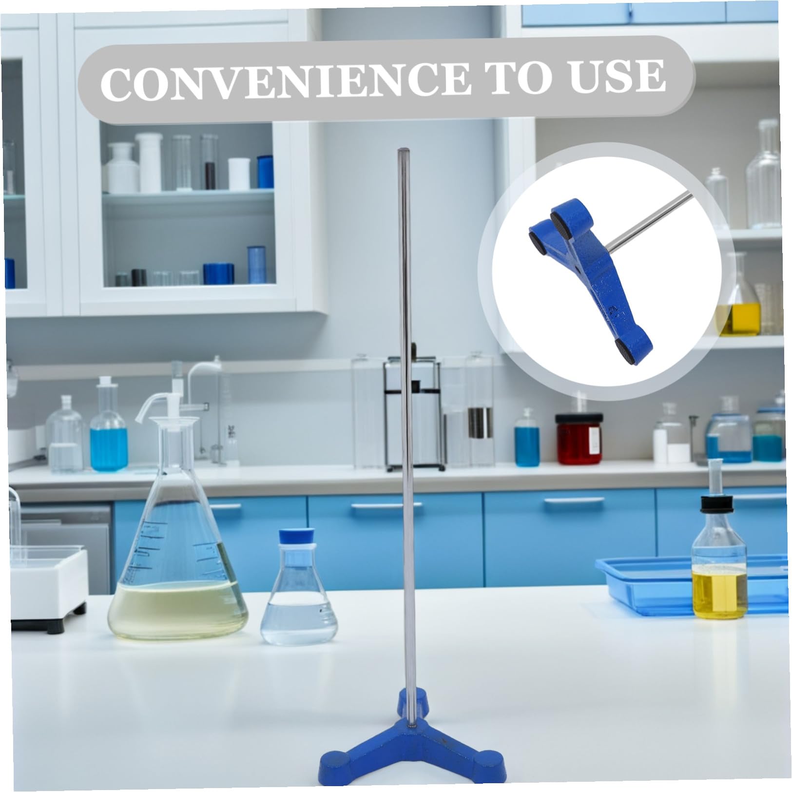 Homoyoyo Supporto da Laboratorio in Metallo Treppiede 110 MM, Base Stabile per Storta e Vetreria Chimica, Supporto Versatile per Attrezzature e Fiaschetta con Struttura Smontabile per