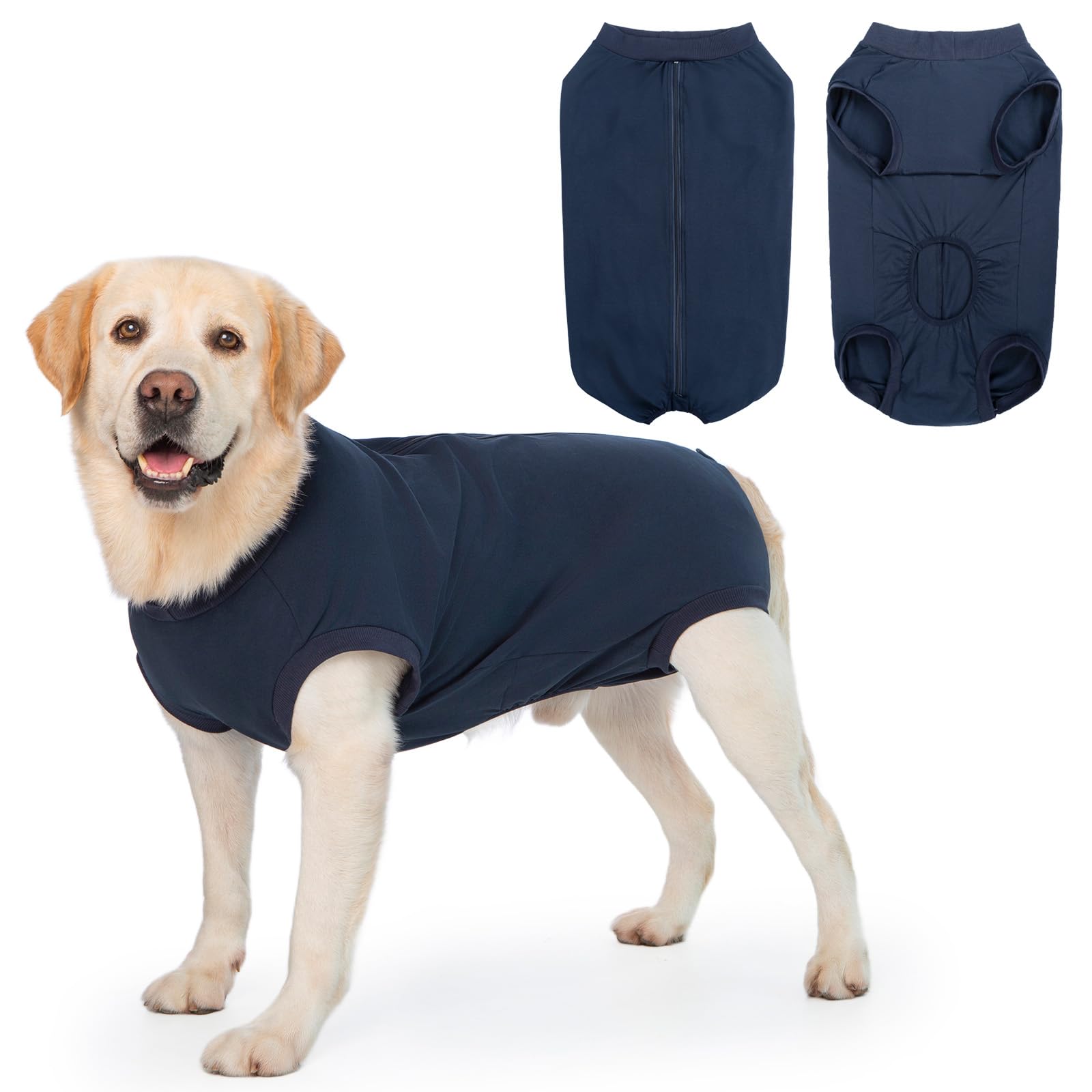 Cyponpy Dog Body Suit After Surgery Male Castration Vest with Zip Surgical Recovery Suit Dog Onesie Medical Vest Post Op Dogs Suits Male with a Hole for Urination Dogs Pyjamas Surgery Recovery Shirt
