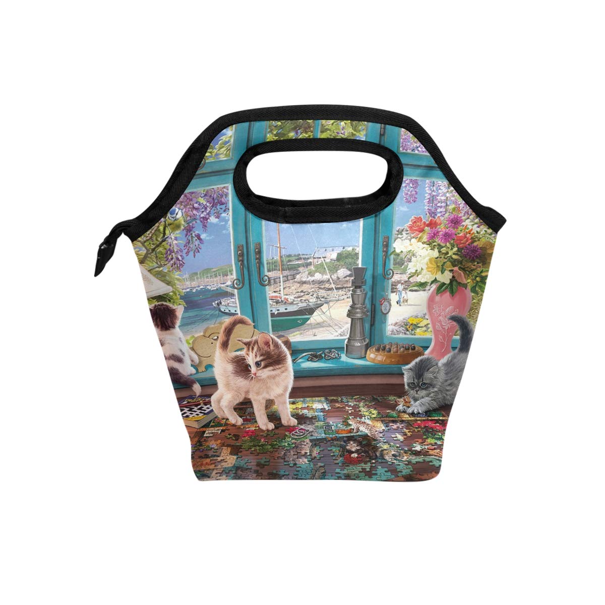 Cfpolar Borsa Termica Per Pranzo Con Zampa Di Gatto – Leggera E Isolata, Per Ragazze E Donne, Ideale Per Scuola, Lavoro E Picnic (24,9x17x22,6 Cm)