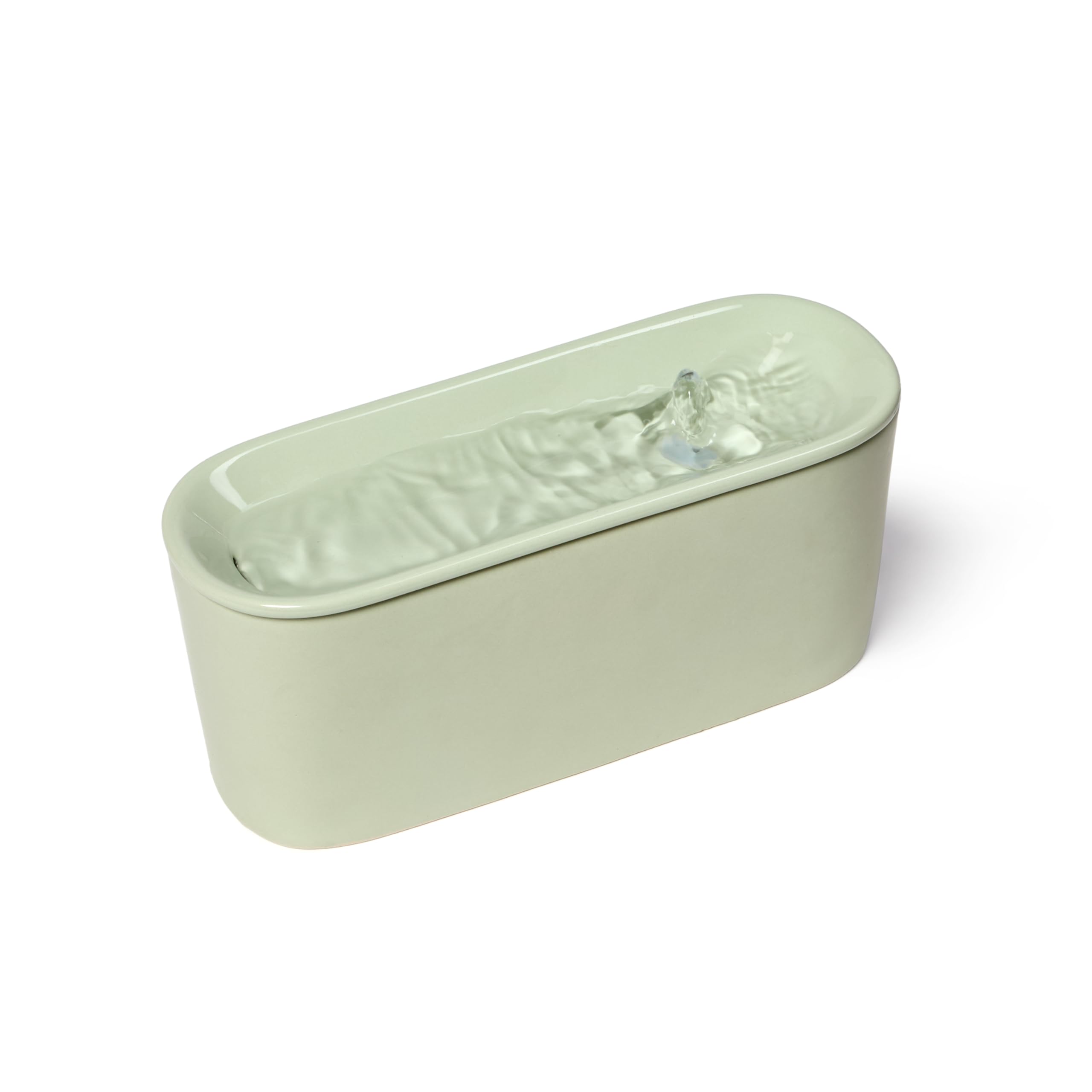Cat Mate USB Ceramic Water Fountain for Cats and Small Dogs, Sage Green — image 1