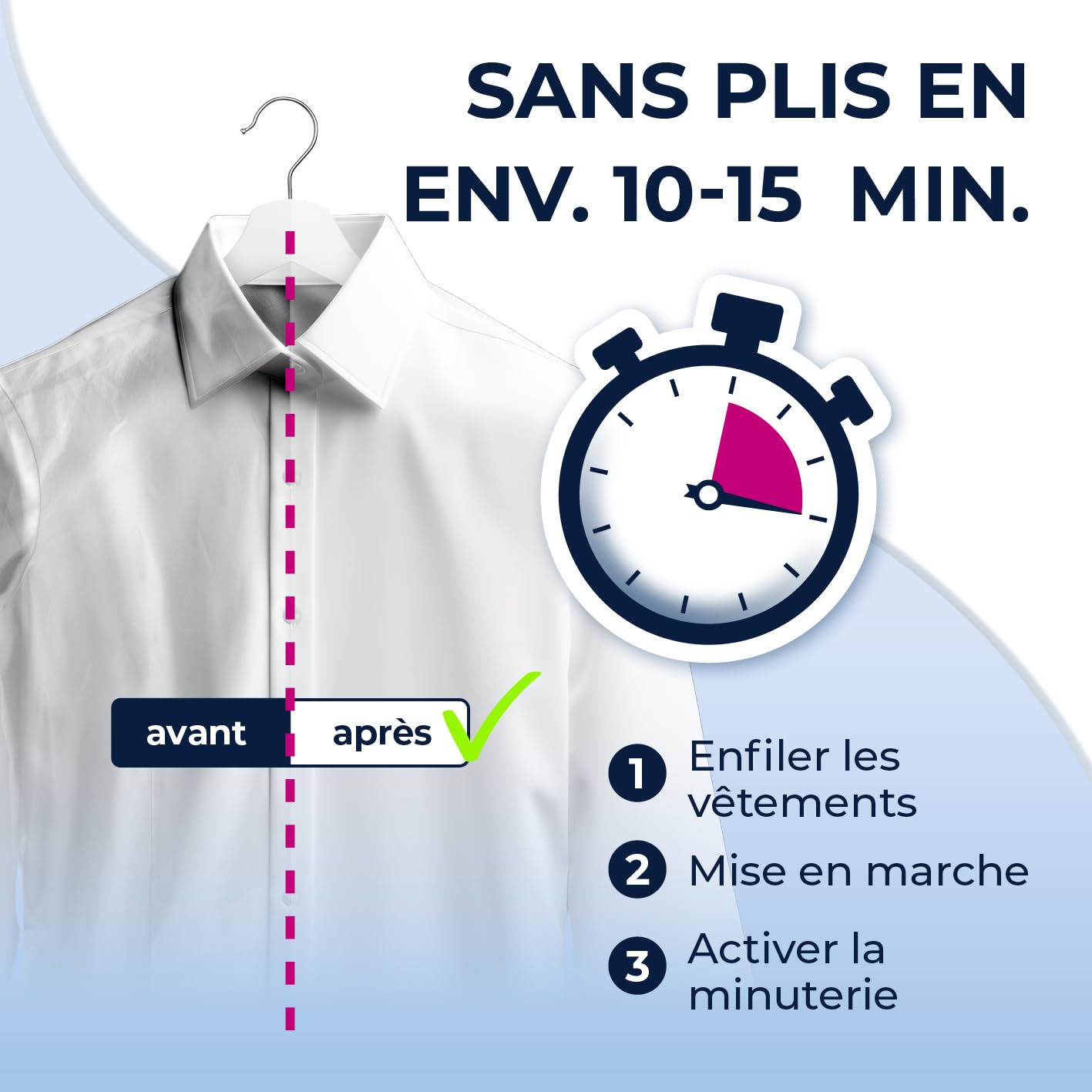 CLEANmaxx PRO STEAM presse à repasser automatique pour chemises avec fonction vapeur, écran tactile, Noir