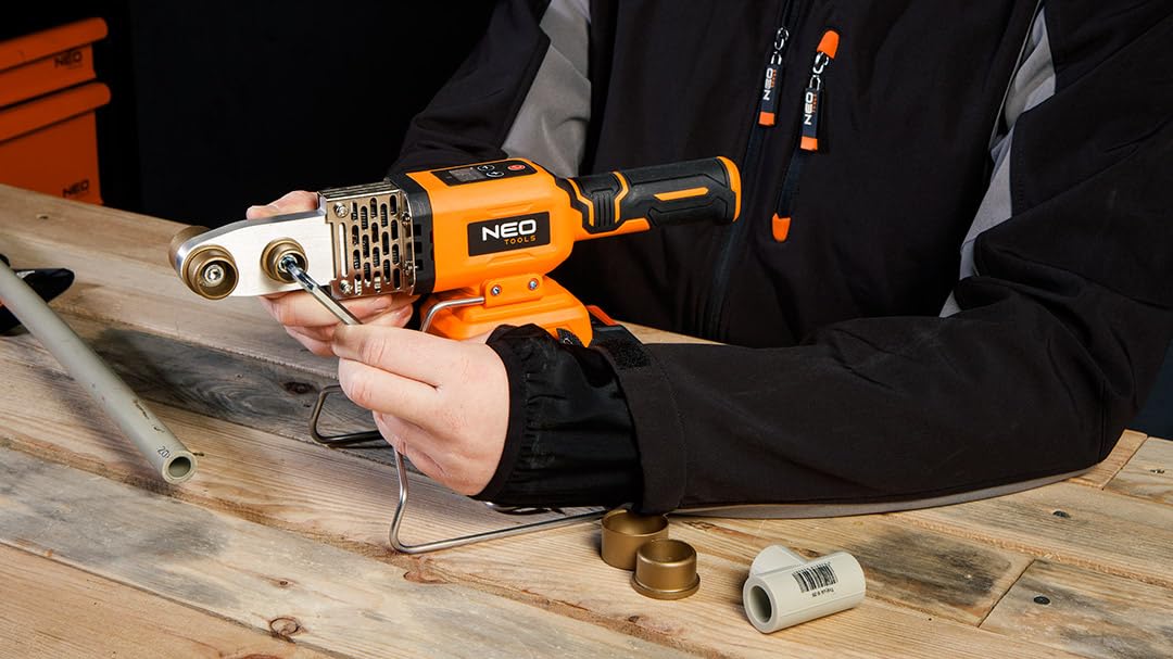 NEO TOOLS Poste à souder sans batterie, poste à souder à bout professionnel avec affichage numérique Poste à souder des tuyaux en plastique 18 V