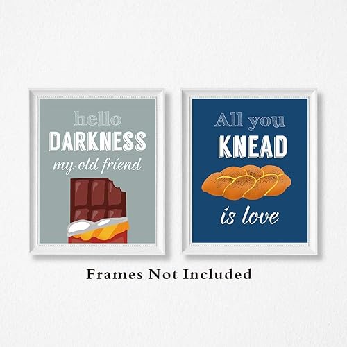 Miniatura 3 de ZHAXFA Impresión artística colorida y divertida con cita de cocina, postre y verduras con texto motivacional, impresión artística para decoración de