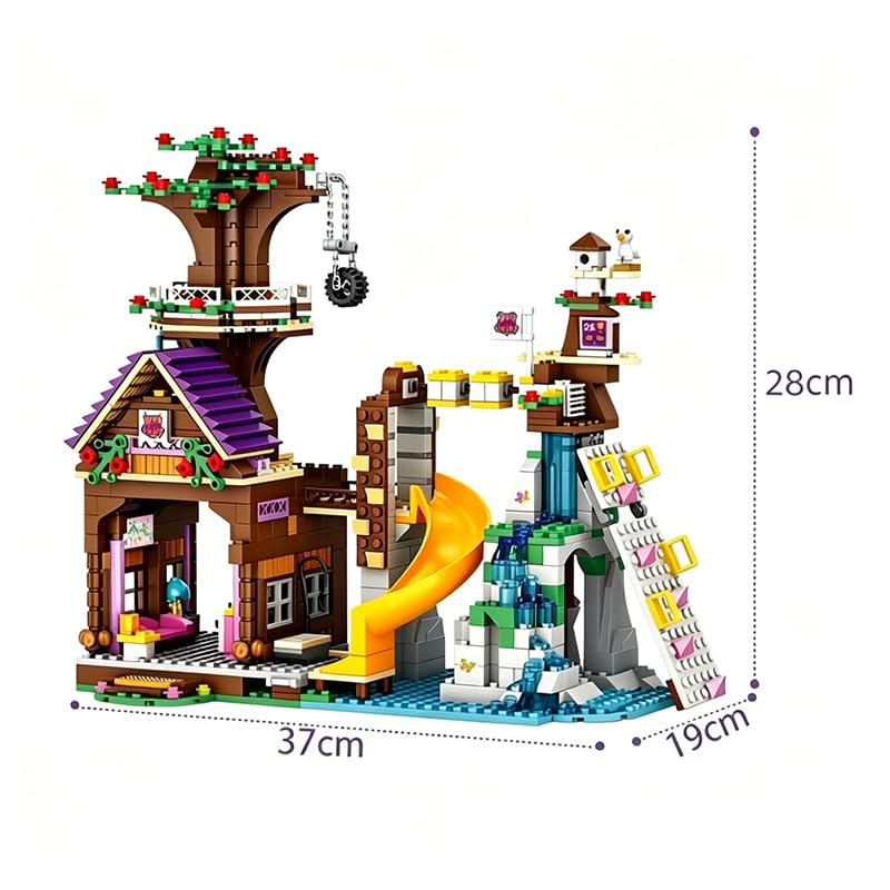 Image of SKY LINE OCEAN Camp Tree House Building Block Set, 922+ PCS Forest Adventure Treehouse Model Kit, Creative Construction Toy with Outdoor Camping Theme | 5 Year Structural Warranty