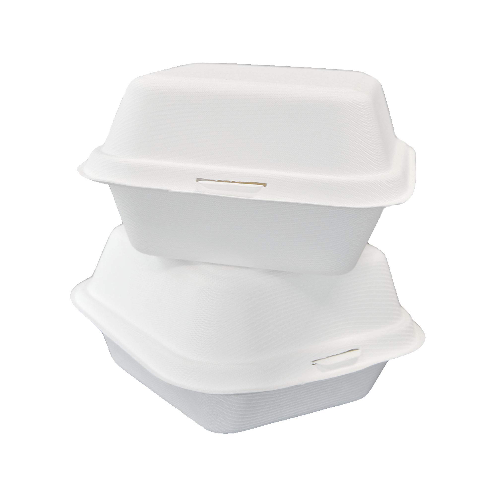 PZ 50 VASCHETTA RICHIUDIBILE IN POLPA DI CELLULOSA BIO COMP 15 x 15 x H 8,5 CM IDEALE PER L'ASPORTO DI CIBI COME SUSHI, FRITTI,HAMBURGER E PATATINE