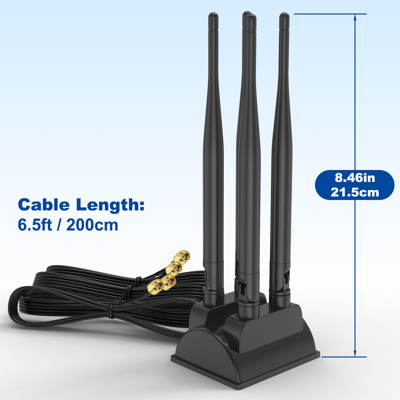 Antenna WiFi 6E Tri-Band 2.4/5.8/6GHz - Con Base Magnetica E Cavo 2M - Foto 12